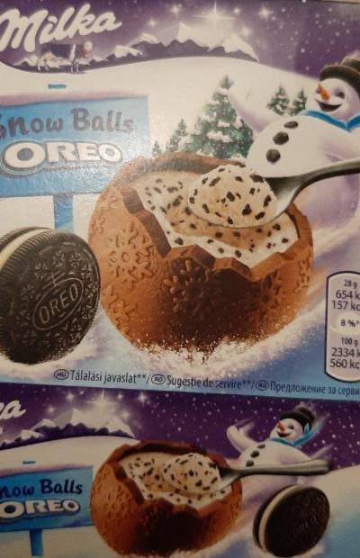 Фото - Шоколад молочный Snow Balls Oreo Milka