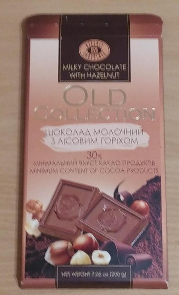 Фото - Шоколад молочный с орехом 30% Old Collection Milky Chocolate Бисквит Шоколад