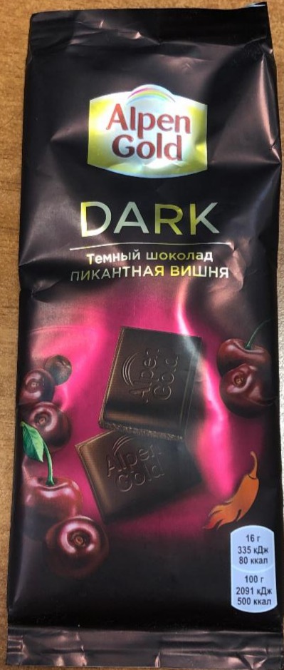 Фото - шоколад темный пикантная вишня Dark Alpen Gold