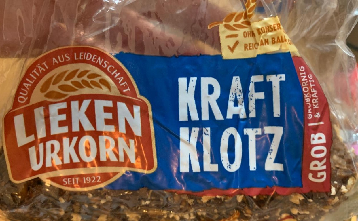Фото - Хлеб цельнозерновой Kraft Klotz Lieken Urkorn