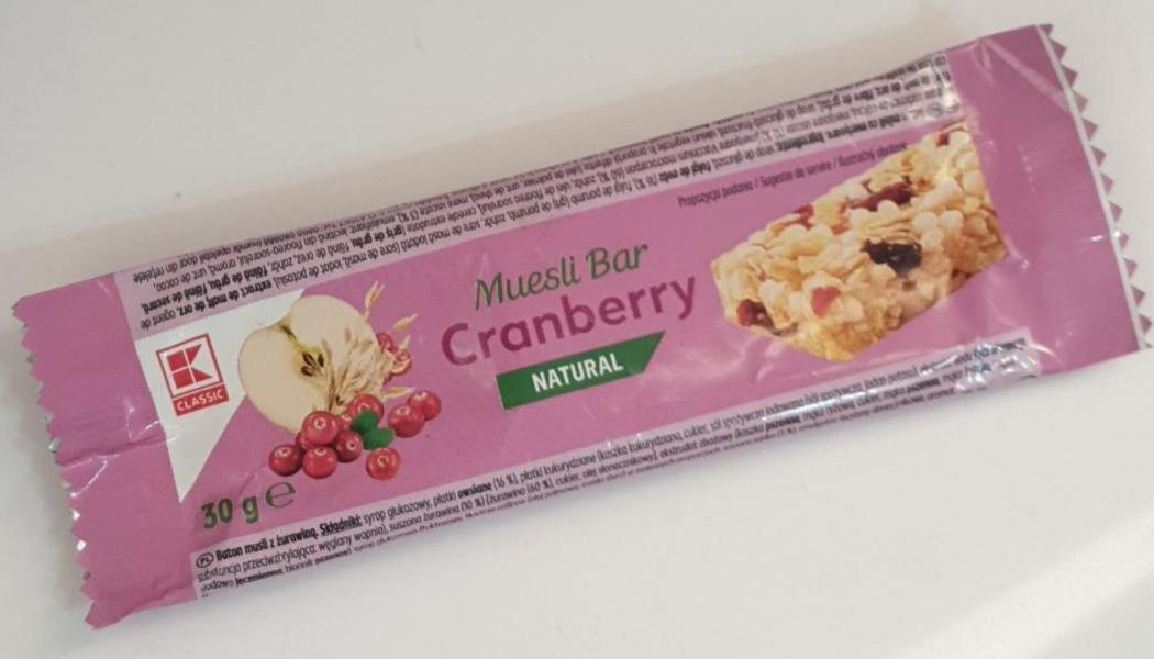 Фото - Батончик мюсли клюква Muesli Bar Cranberry Natural K-Classic