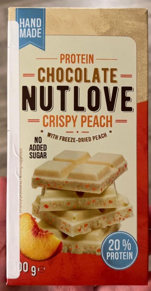 Фото - протеиновый белый шоколад с хрустящим персиком NUTLOVE Allnutrition