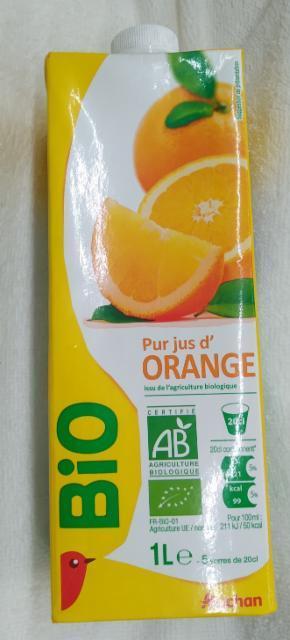 Фото - Сок апельсиновый натуральный стерилизованный Bio Pur Jus Orange Ашан