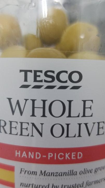Фото - whole Green olives in brine оливки зеленые Tesco