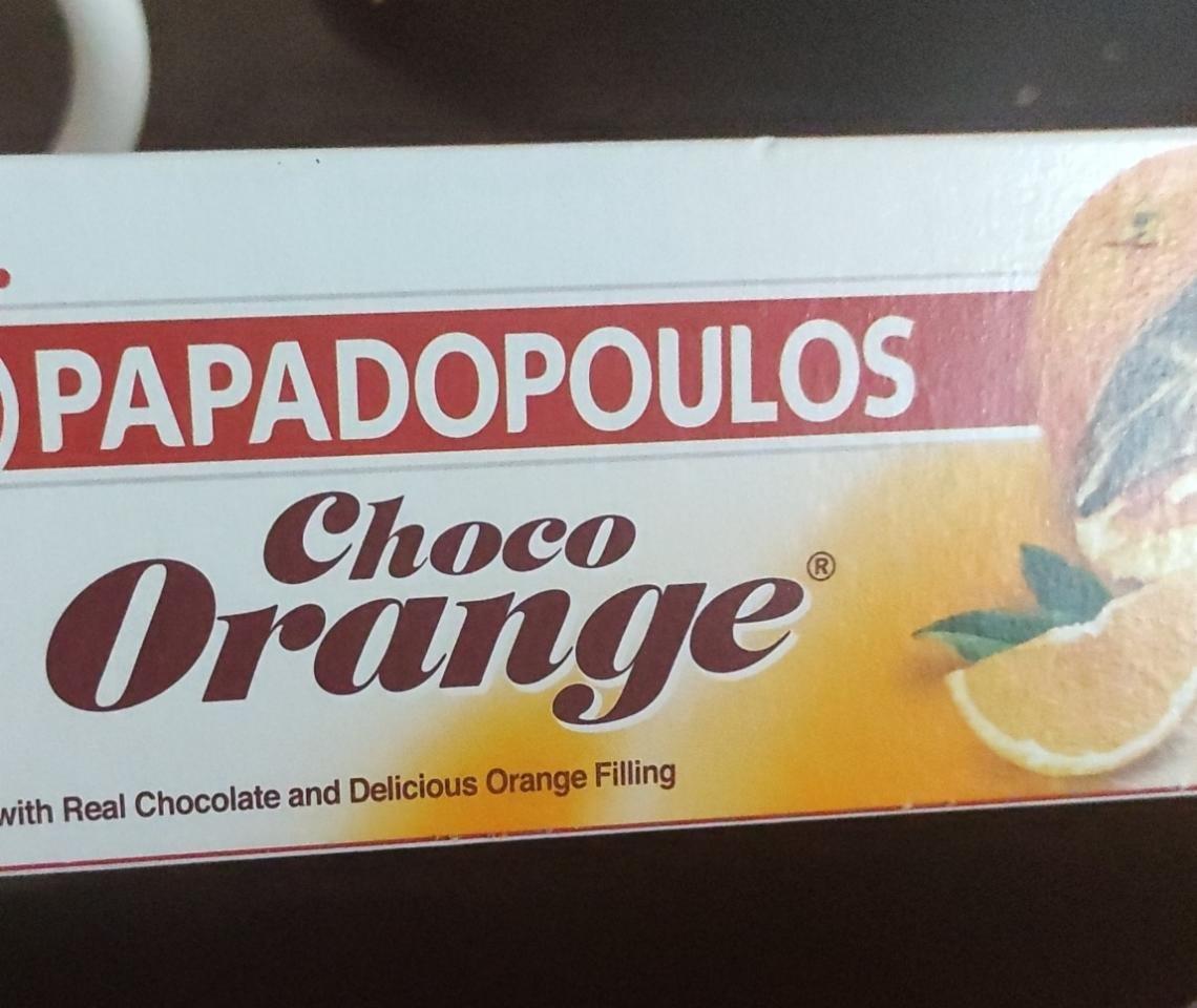 Фото - Печенье бисквитное с апельсиновой начинкой Choco Orange Papadopoulos