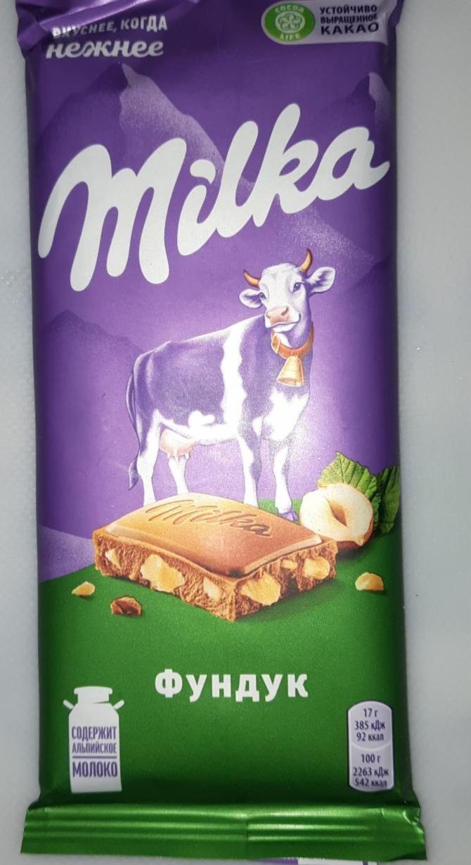 Фото - Шоколад молочный дробленый Фундук Milka