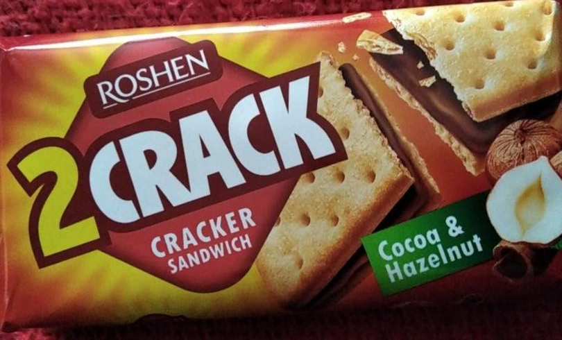 Фото - Крекер сэндвич 2 crack c начинкой какао орех cocoa&hazelnut Roshen