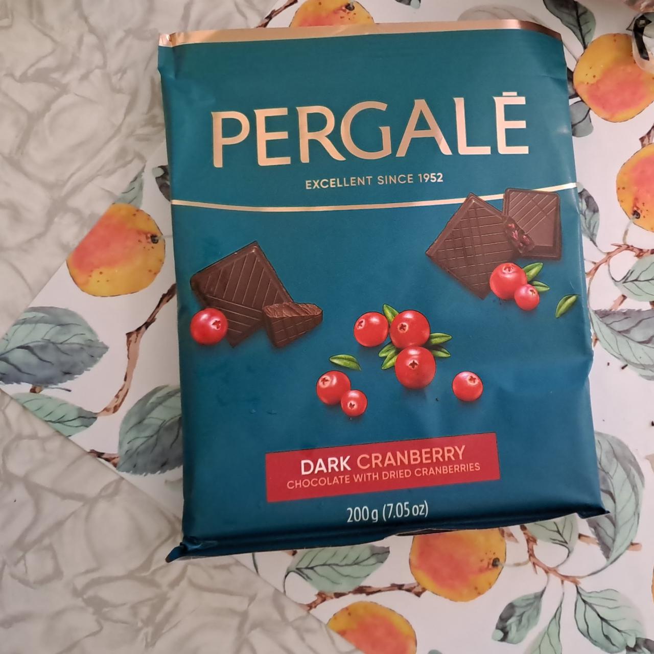 Фото - темный шоколад с клюквой 50% какао Pergale