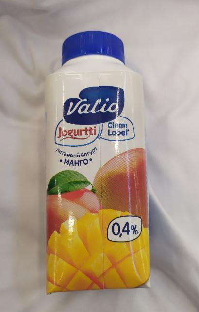 Фото - йогурт питьевой 0.4% манго Valio