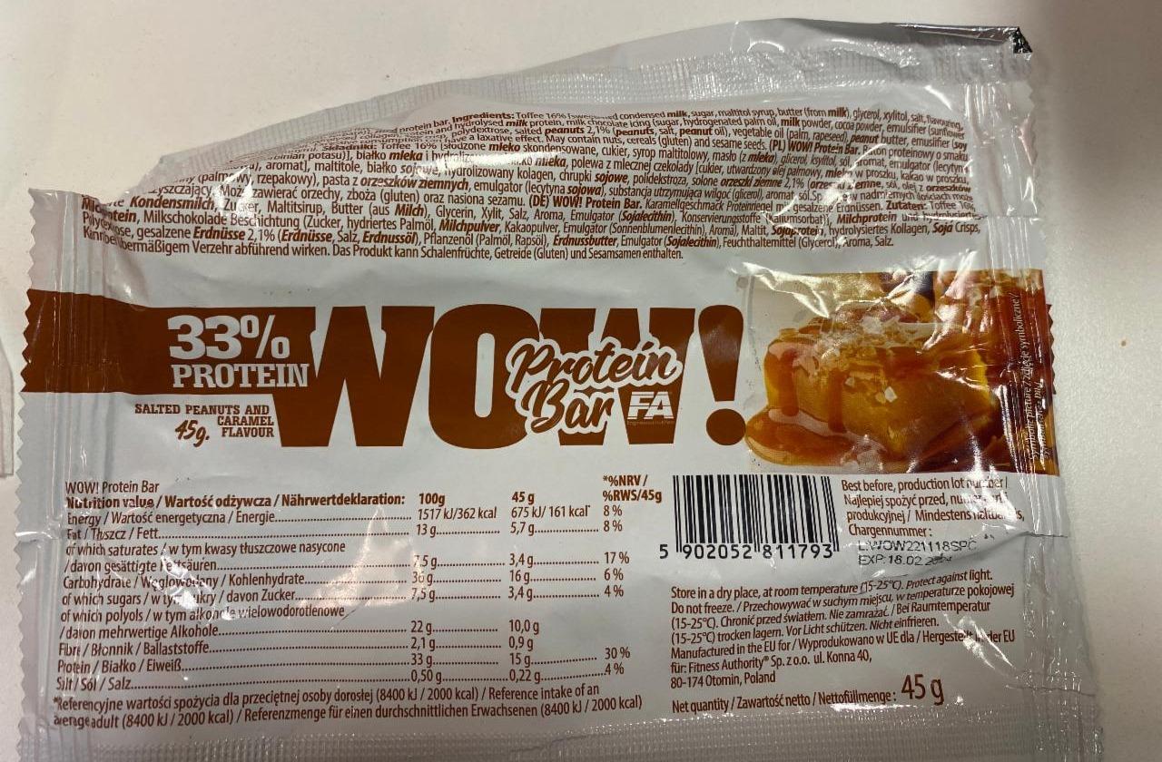 Фото - WOW! Protein Bar salted peanuts and caramel flavour FA Nutrition