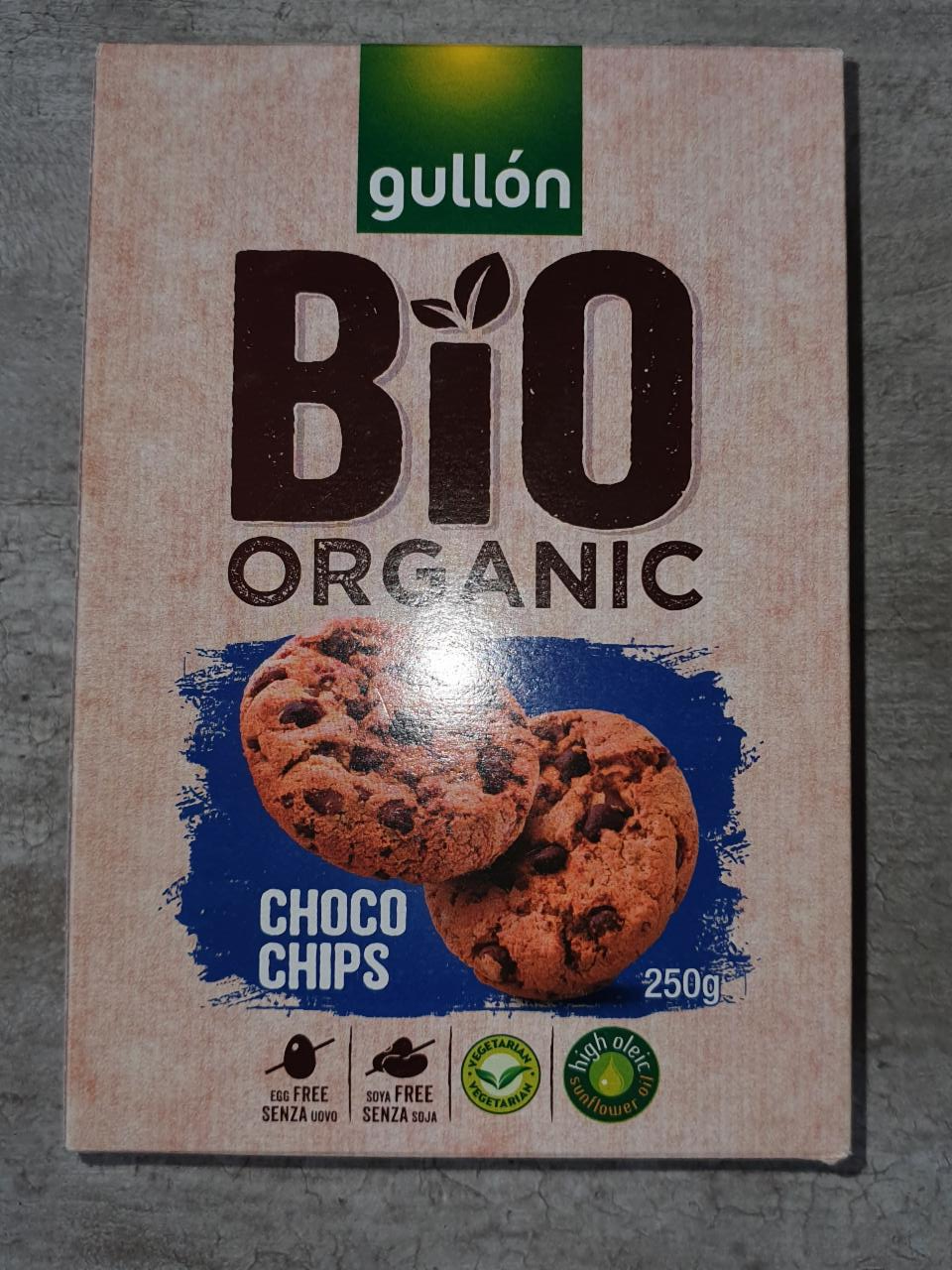 Фото - Печенье с кусочками шоколада Bio organic choco chips Gullón