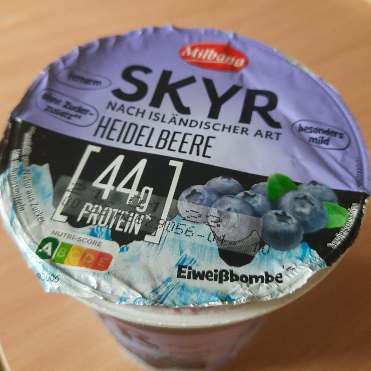 Фото - Йогурт 0.2% Голубика Skyr Heidelbeere Milbona
