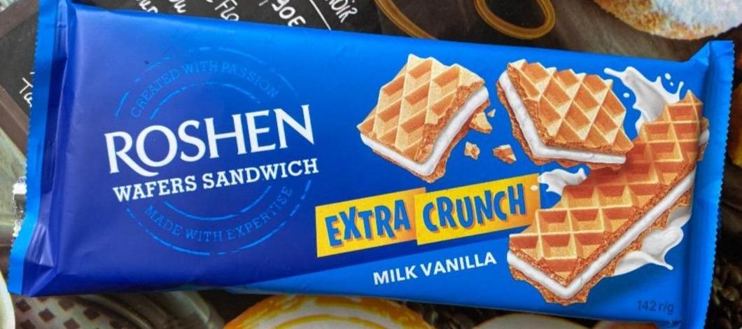 Фото - Вафли Milk Vanilla Extra Crunch Wafers Sandwich Roshen