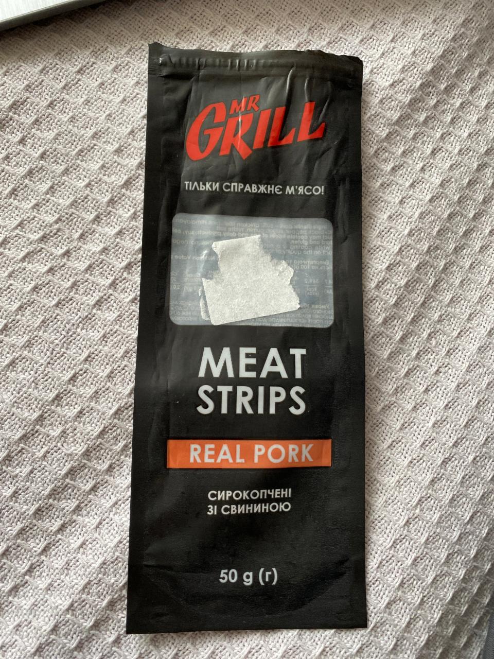 Фото - Колбаски сырокопченые со свининой Meat Strips Mr Grill