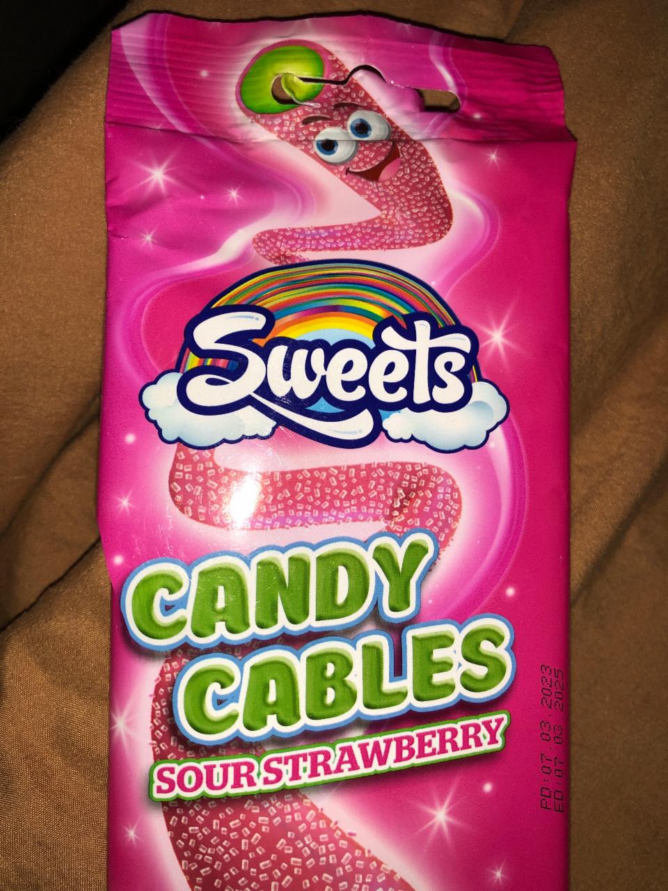 Фото - желейный кабель кислый клубника candy cables sour strawberry Sweets