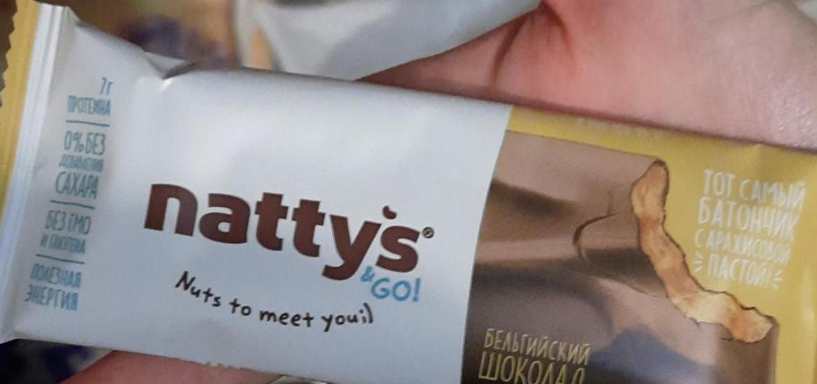 Фото - Шоколадный батончик Peanut с арахисовой пастой Nattys&Go!