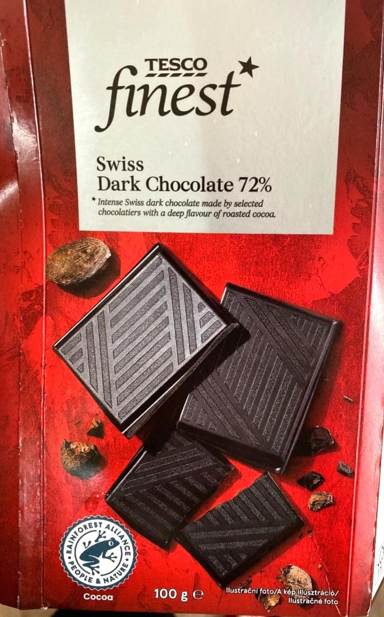 Фото - швейцарский темный шоколад finest Dark chocolate 72% Tesco