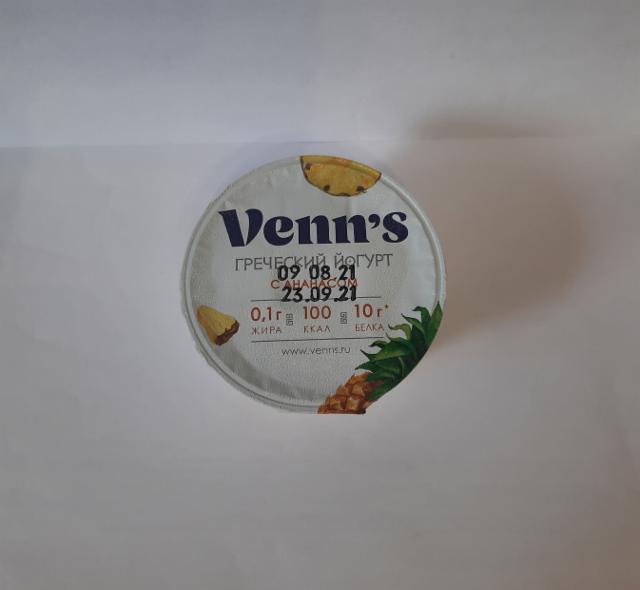 Фото - греческий йогурт 0.1% с ананасом Venn's