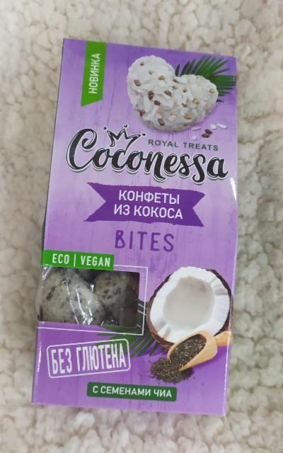 Фото - Coconessa конфеты из кокоса семена чиа, белые