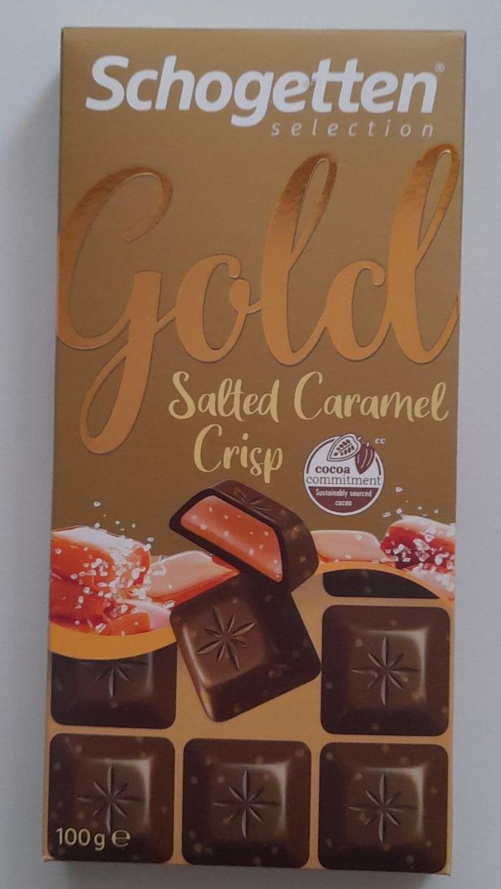 Фото - Молочный шоколад Salted Caramel Crisp с рисовыми чипсами и начинкой из соленой карамели Schogetten gold
