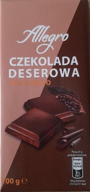 Фото - Шоколад 50% какао Allegro