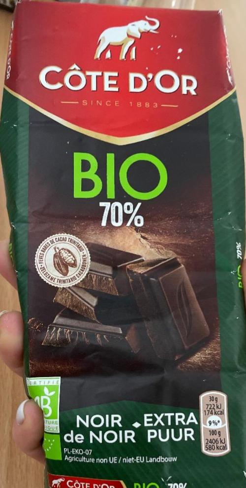 Фото - Шоколад черный 70% Bio Extra Dark Chocolate Cote d'Or