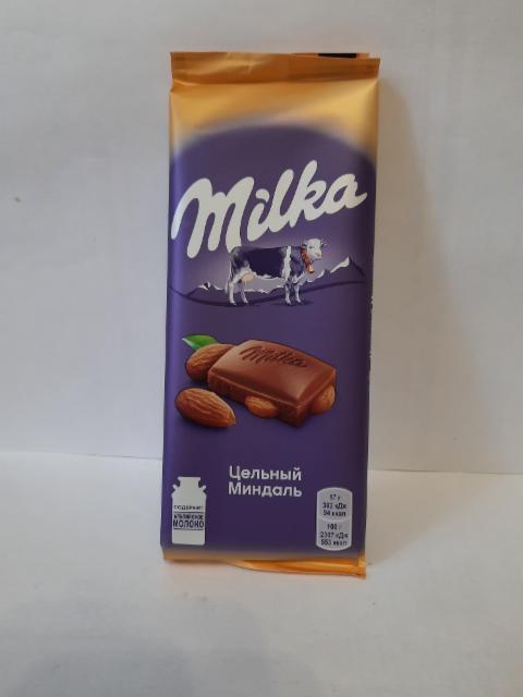 Фото - Шоколад молочный с цельным миндалем Milka