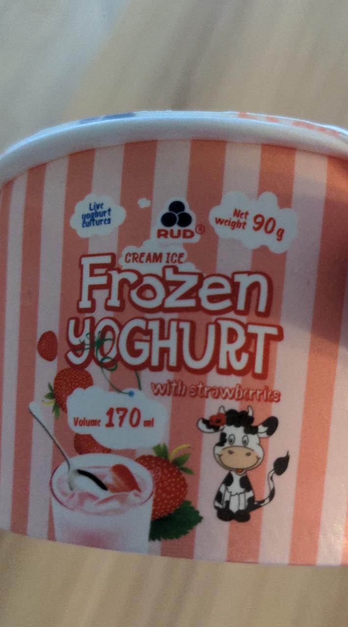 Фото - Мороженое 8.8% сливочное Замороженный йогурт с клубникой Рудь