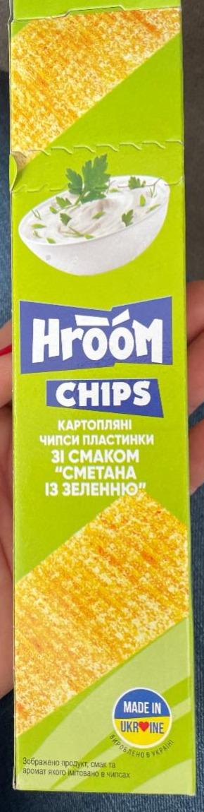 Фото - Картофельные чипсы пластинки со вкусом Сметана с зеленью Hroom