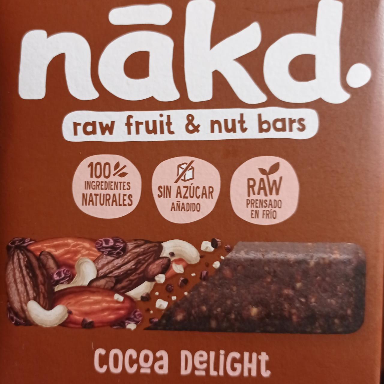 Фото - Батончики фруктово-ореховые из какао 100% натуральные без добавления сахара Cocoa Delight Nakd