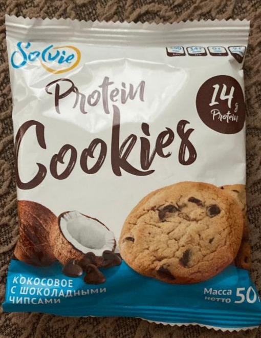 Фото - Protein Cookies кокосовое с шоколадными чипсами Solvie