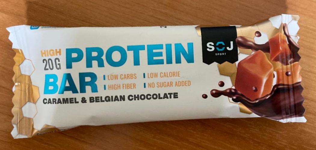 Фото - Протеиновый батончик с ирисо-сливочным вкусом в молочном шоколаде без сахара Caramel&Belgian Chocolate Protein Bar