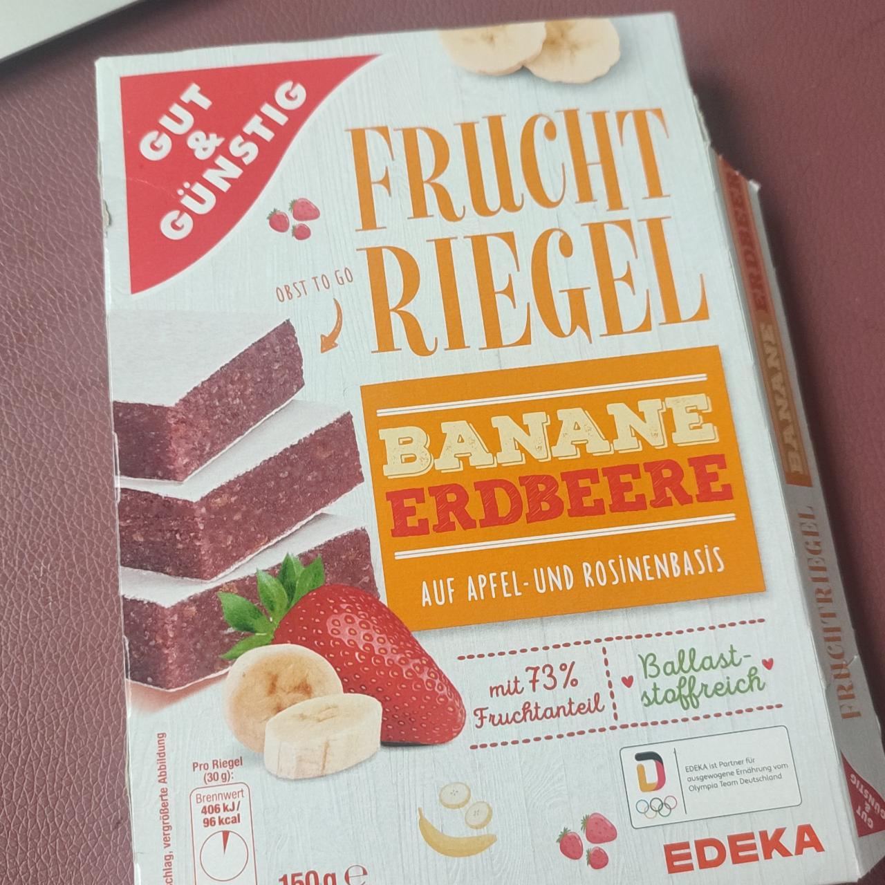 Фото - Фруктовые батончики банан-клубника Frucht Riegel banane erdbeere Gut&Günstig