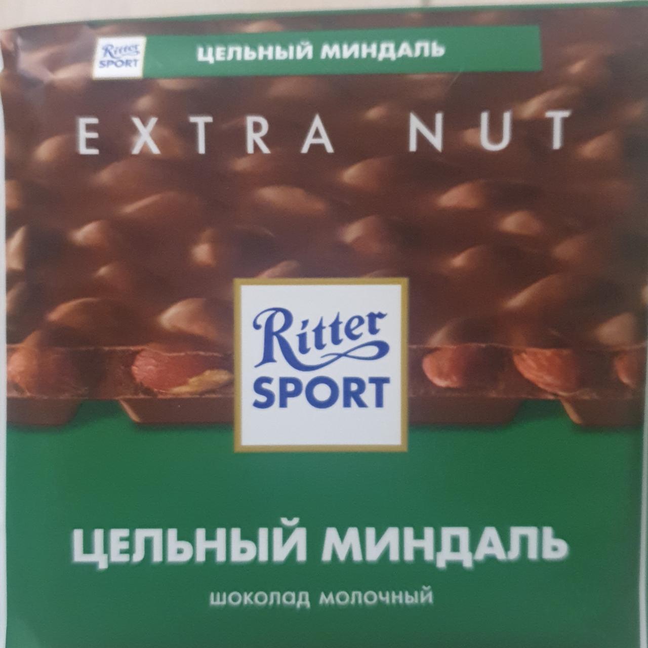 Фото - Шоколад молочный цельный миндаль Extra Nut Ritter Sport