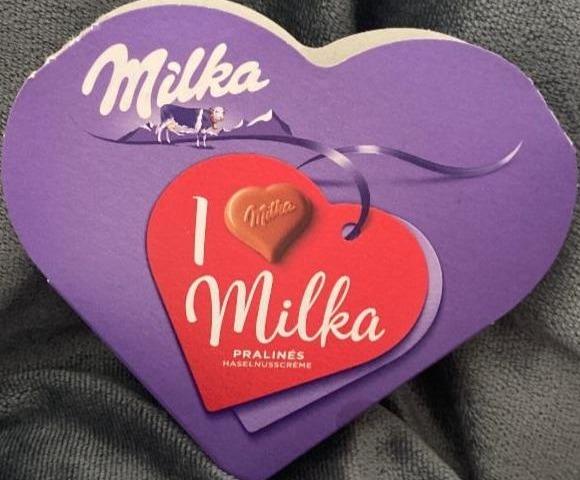 Фото - Конфеты I love milk с нугой и орехами Milka