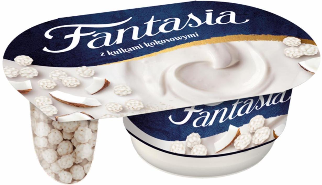 Фото - Йогурт сливочный Fantasia с кокосовыми шариками Danone