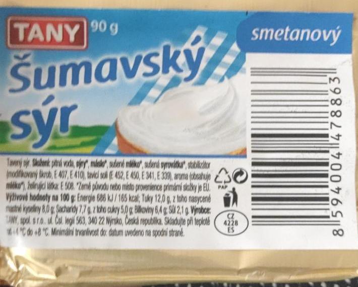 Фото - Плавленный сыр сливочный sýr šumavský Tany