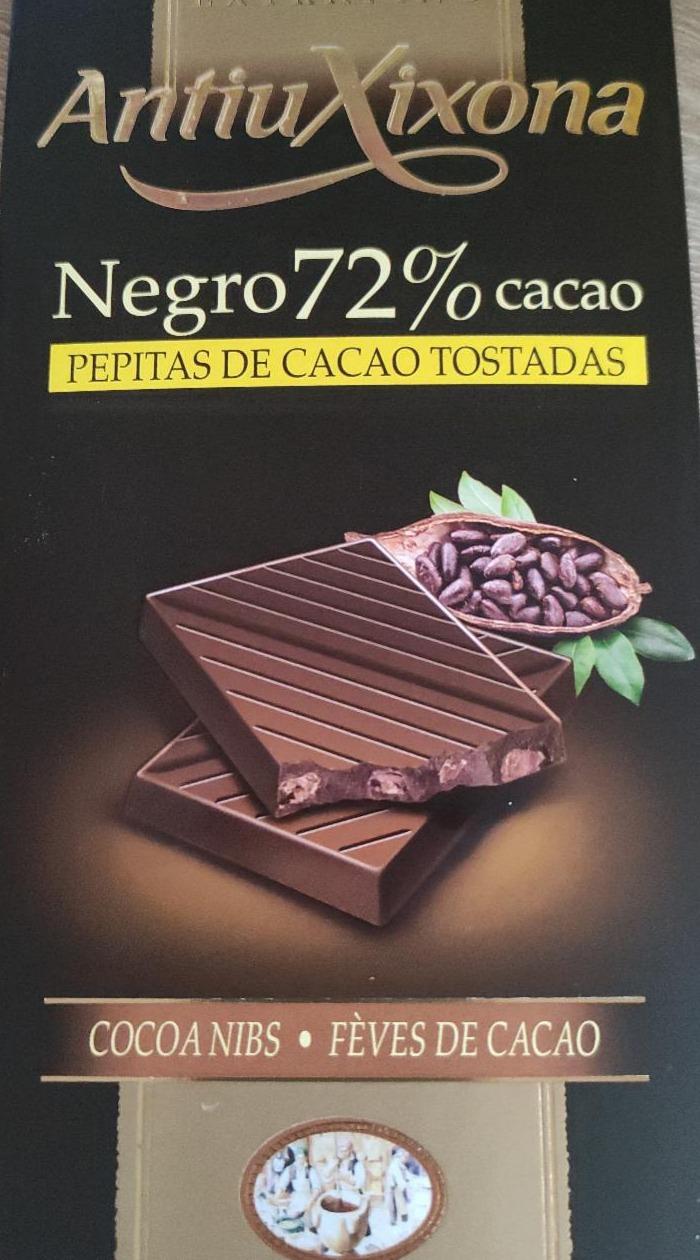 Фото - Шоколад черный 72% с жареными измельченными какао-бобами Chocolate Extrafino Antiu Xixona