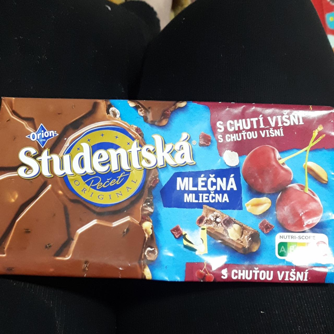 Фото - шоколад молочный с желе, арахисом и вишней Studentska pecet Orion
