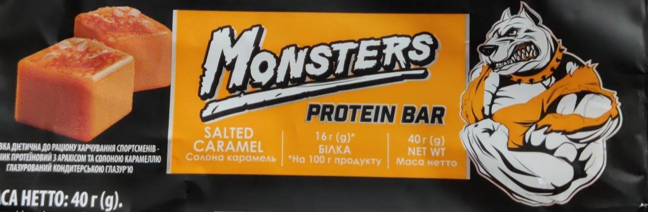 Фото - Протеиновый батончик с арахисом и соленой карамелью глазированный Protein Bar Coffee Monsters