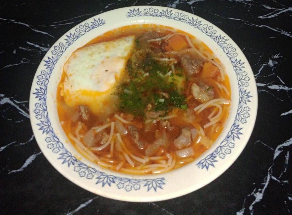 Фото - суп с говядиной вермишелью и картошкой