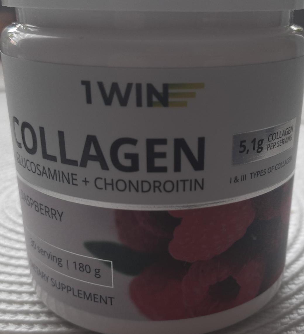 Фото - порошок коллаген глюкозамин+хондроитин со вкусом малины 1Win
