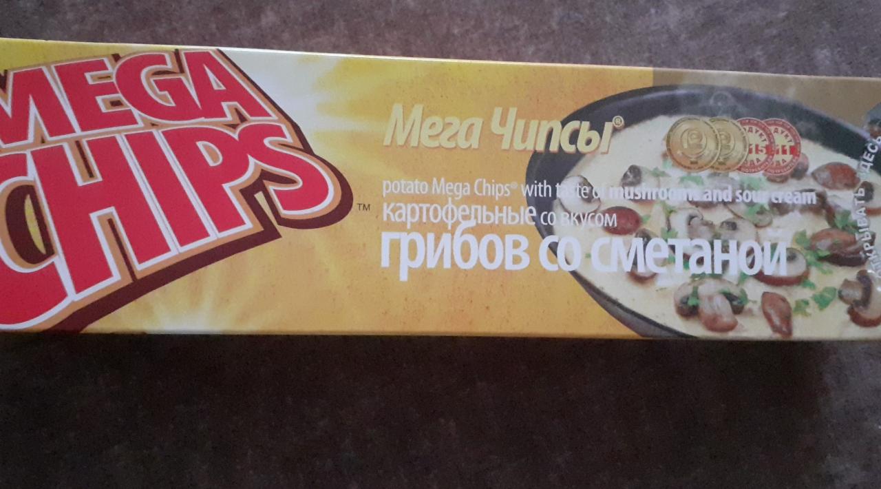 Фото - Чипсы картофельные со вкусом грибов со сметаной Mega chips