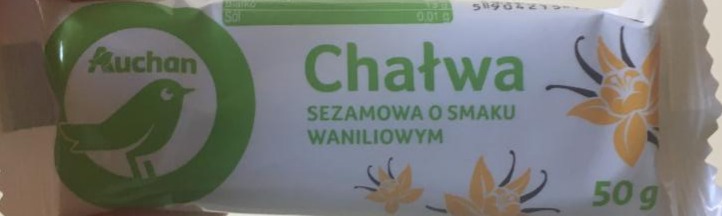 Фото - кунжутная халва со вкусом ванили Chałwa sezamowa o smaku waniliowym Auchan