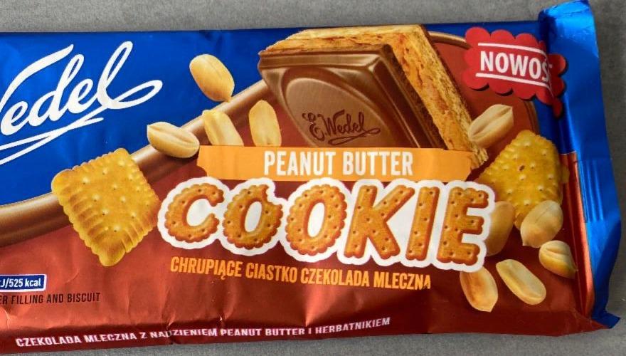 Фото - Шоколадка с печеньем Cookie Czekolada mleczna z nadzieniem peanut butter i herbatnikiem E.Wedel
