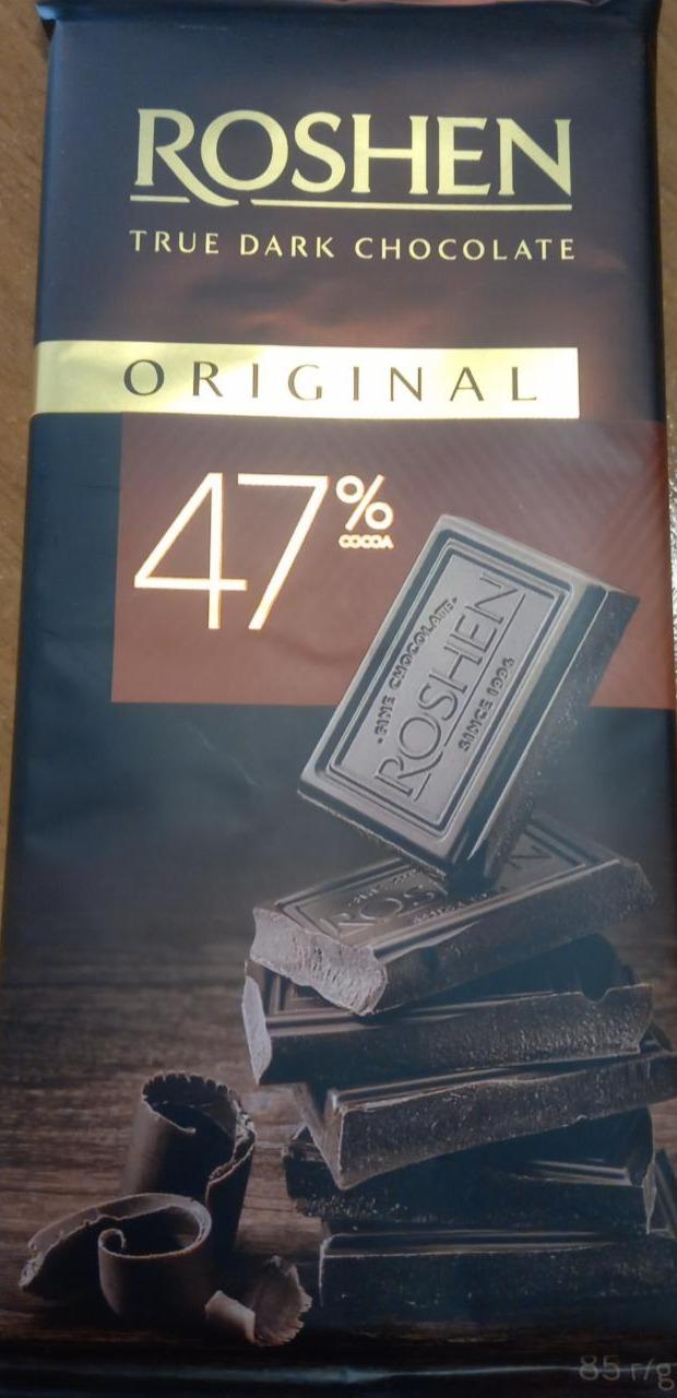 Фото - Шоколад черный 47% dark original chocolate Roshen