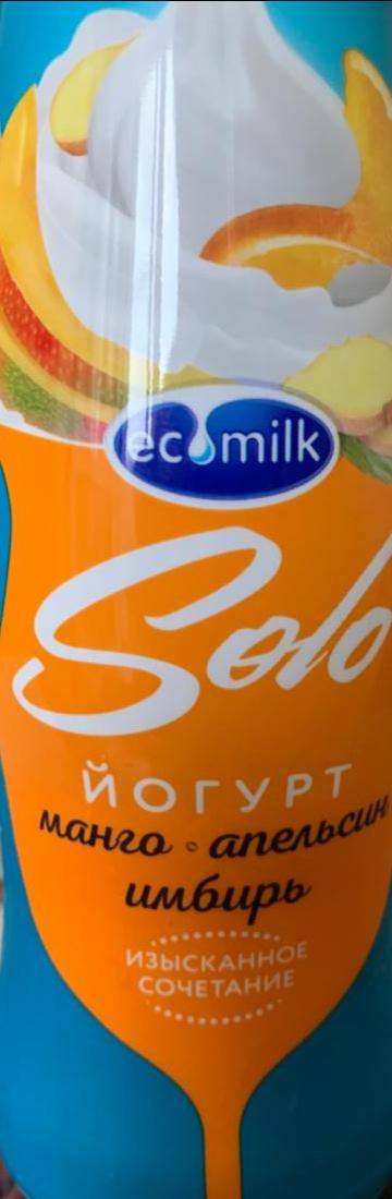 Фото - Йогурт манго апельсин имбирь solo Eco milk