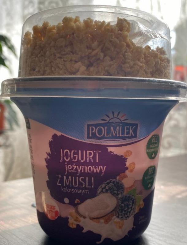 Фото - йогурт с мюслями с ежевикой и кокосом Polmlek