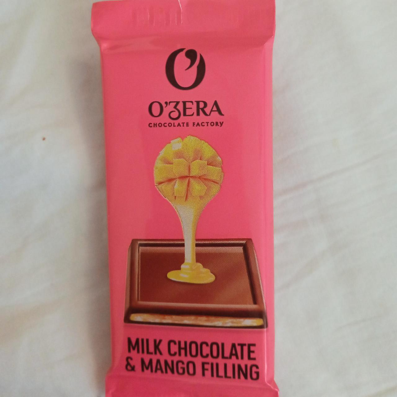 Фото - Молочный шоколад с желейный начинкой из манго Milk chocolate&mango filling O'zera