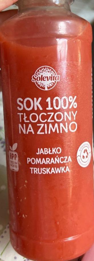 Фото - Sok 100% tłoczony na zimno Jablko Pomarańcza Truskawka Solevita